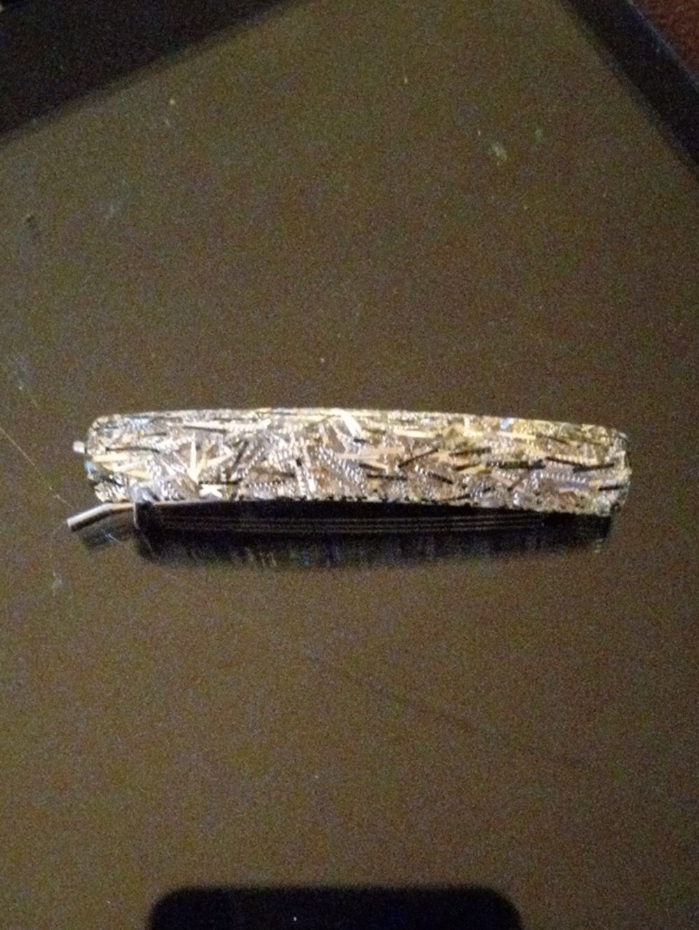 The items are identified as vintage Nemo "Pearl Glow" barrette